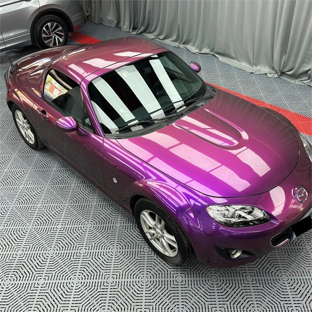 Gloss Metallic Grape Purple Car Vinyl Wrap PET review Peter