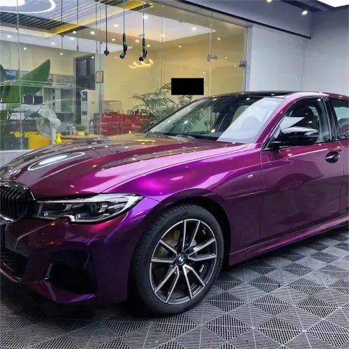 Gloss Metallic Grape Purple Car Vinyl Wrap PET review 