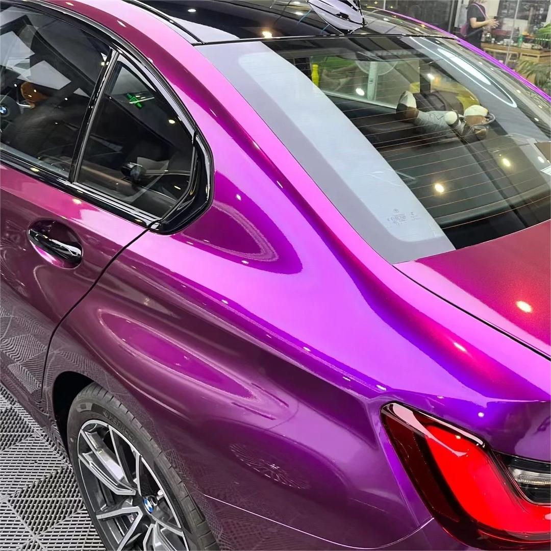 Gloss Metallic Grape Purple Car Vinyl Wrap PET review Harry 02