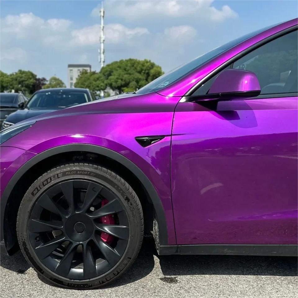 Gloss Metallic Grape Purple Car Vinyl Wrap PET review Twillight 01