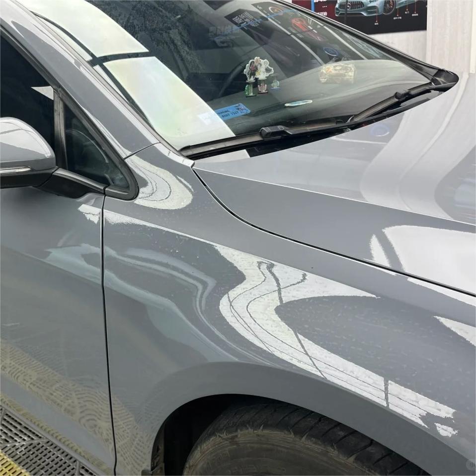 Gloss Light Nardo Grey Car Vinyl Wrap PET review Pink 00