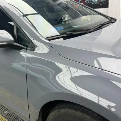 Gloss Light Nardo Grey Car Vinyl Wrap PET review Pink 00