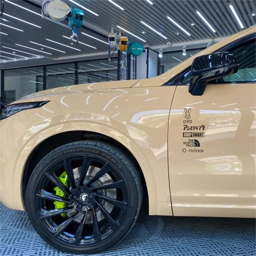 Gloss AMG Desert Yellow Car Vinyl Wrap PET reviewed by