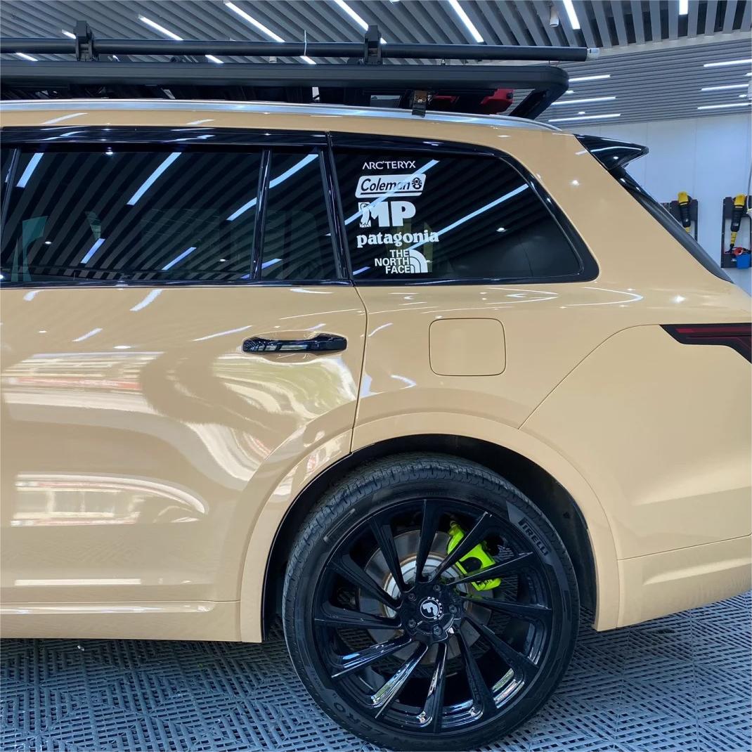 Gloss AMG Desert Yellow Car Vinyl Wrap PET review Angela 01