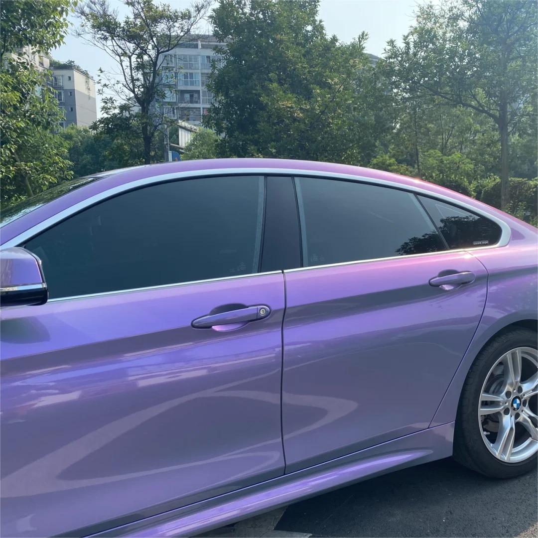 Gloss Metallic Chameleon Candy Grey Purple Car Vinyl Wrap PET review Metallic 02