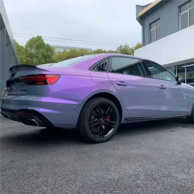Gloss Metallic Chameleon Candy Grey Purple Car Vinyl Wrap PET review Jennifer 00