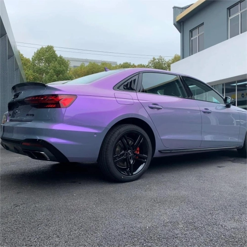 Gloss Metallic Chameleon Candy Grey Purple Car Vinyl Wrap PET reviewed by