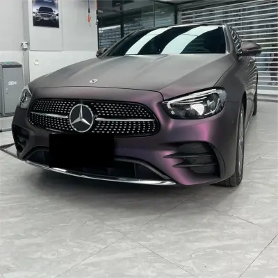 Ultra Matte Metallic Black Purple Car Vinyl Wrap review Tysja 01