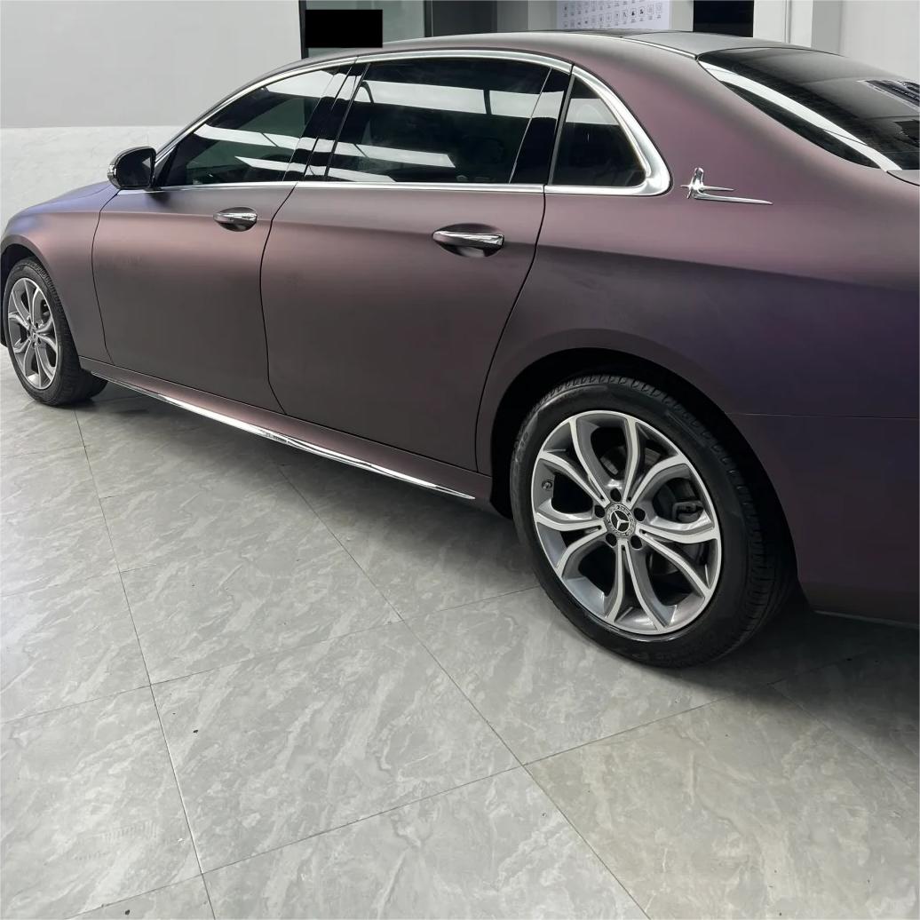 Ultra Matte Metallic Black Purple Car Vinyl Wrap review Tysja 01