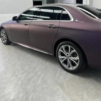 Ultra Matte Metallic Black Purple Car Vinyl Wrap review Tysja 02