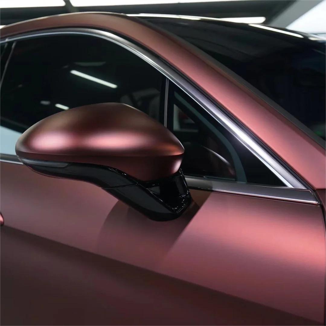 Matte Wine Red Car Vinyl Wrap review Andyphan 01