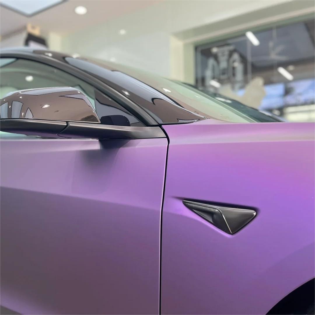 Ultra Matte Metallic Dark Purple Car Vinyl Wrap PET review Howell