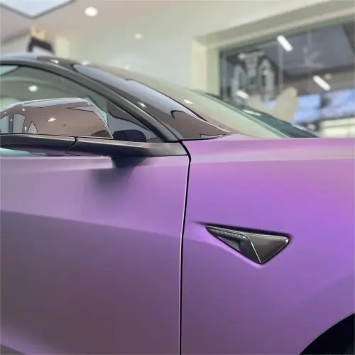 Ultra Matte Metallic Dark Purple Car Vinyl Wrap PET review 