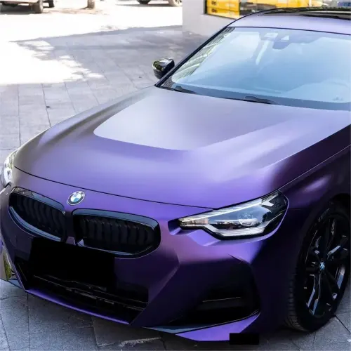 Ultra Matte Metallic Dark Purple Car Vinyl Wrap PET review 