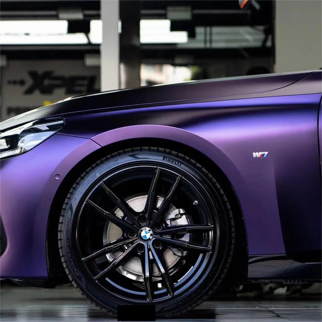 Ultra Matte Metallic Dark Purple Car Vinyl Wrap PET review Christina 01