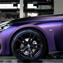 Ultra Matte Metallic Dark Purple Car Vinyl Wrap review Christina 02