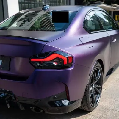 Ultra Matte Metallic Dark Purple Car Vinyl Wrap review Christina 02