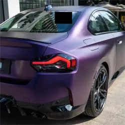 Ultra Matte Metallic Dark Purple Car Vinyl Wrap review Christina 03