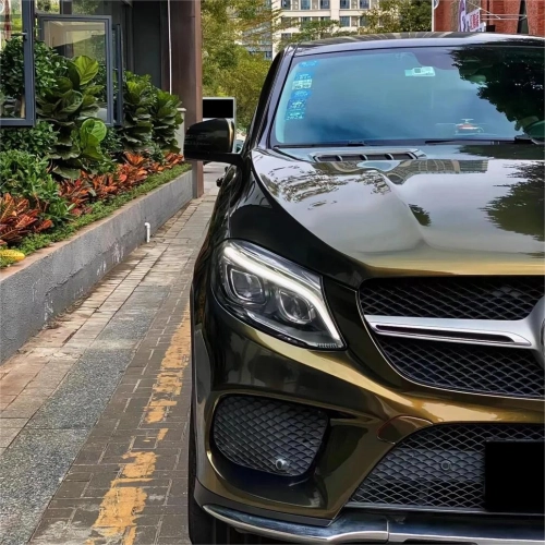 Gloss Metallic Ghost Midnight Gold Black Gold Car Vinyl Wrap PET reviewed by