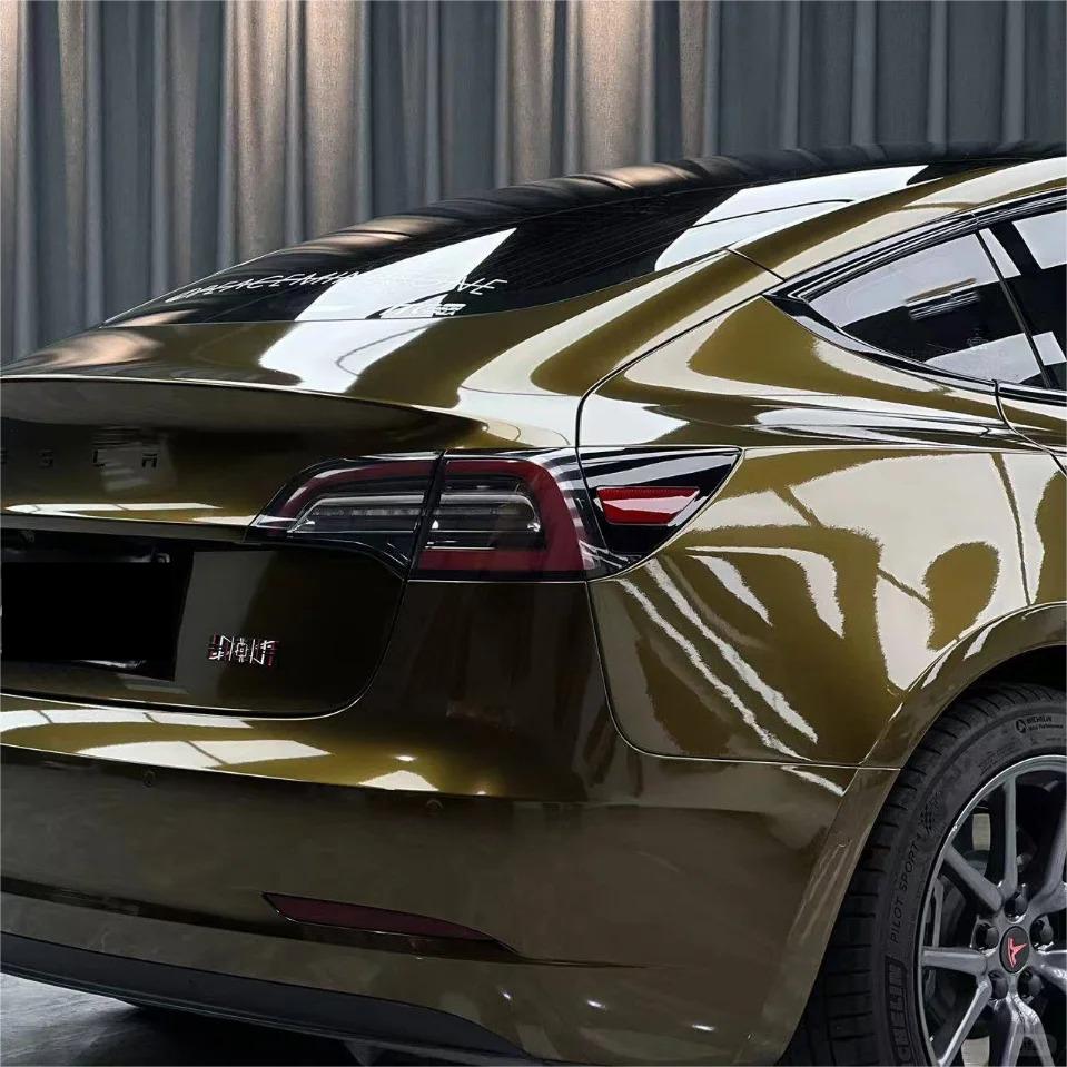 Gloss Metallic Ghost Midnight Gold Black Gold Car Vinyl Wrap PET review Niceman 03