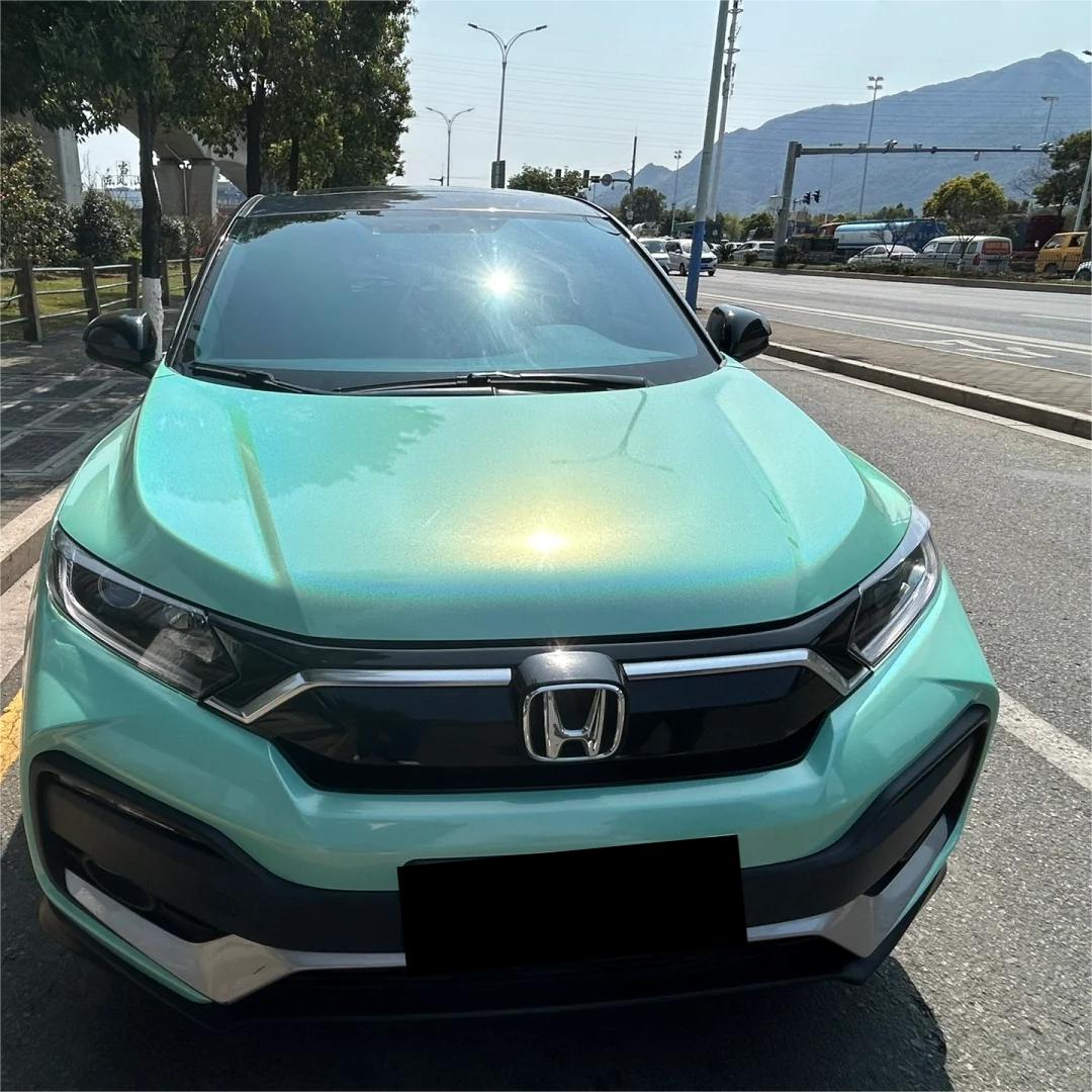 Gloss Metallic Rainbow Laser Tiffany Blue Car Vinyl Wrap review Carroll 01