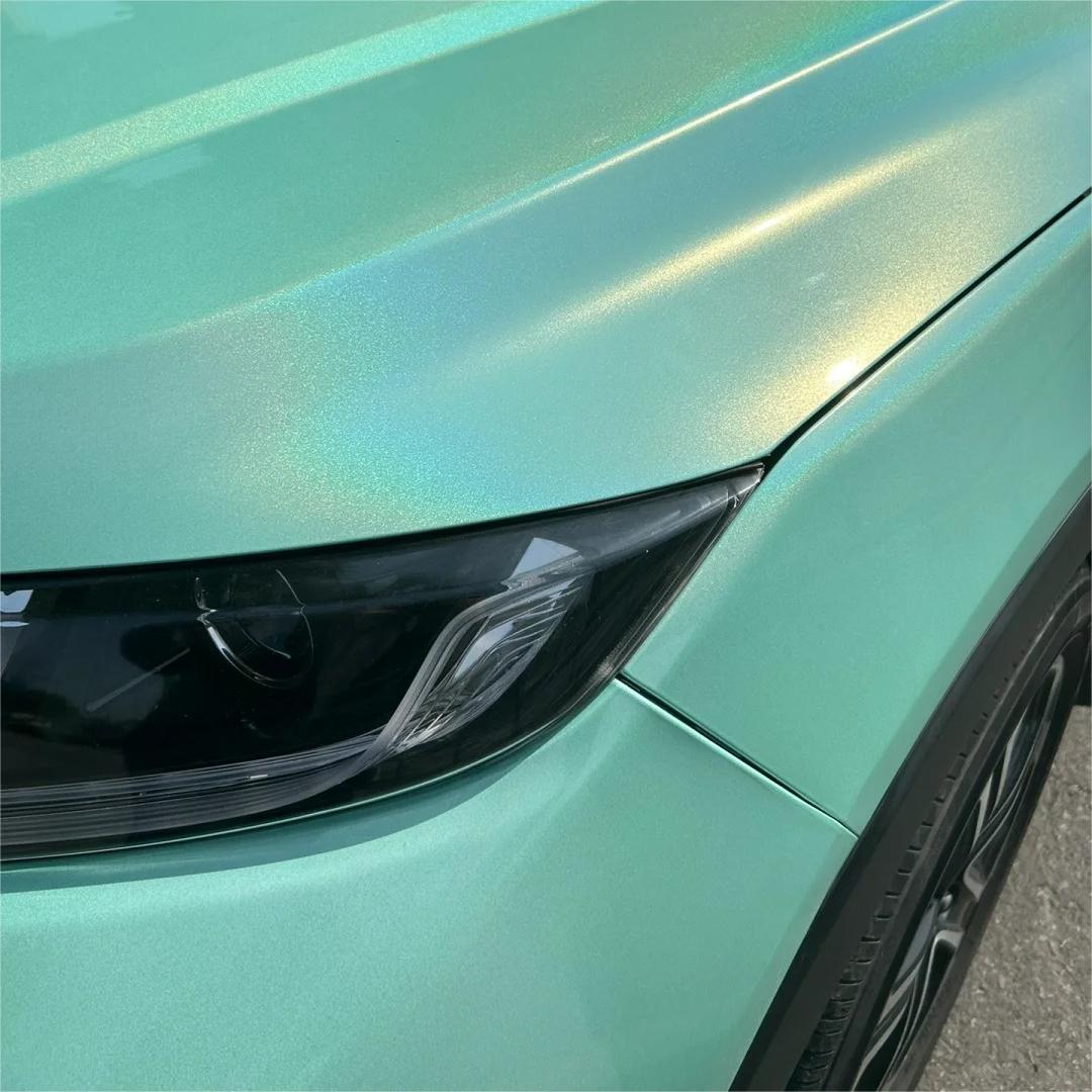 Gloss Metallic Rainbow Laser Tiffany Blue Car Vinyl Wrap review Carroll 02