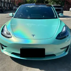 Gloss Metallic Rainbow Laser Tiffany Blue Car Vinyl Wrap review Giuliano 01