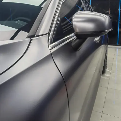 Matte Metallic Titanium Grey Car Vinyl Wrap PET review 