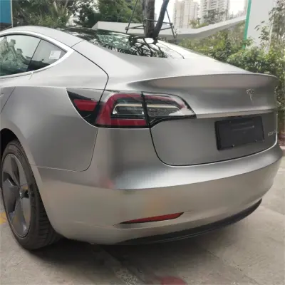 Matte Metallic Titanium Grey Car Vinyl Wrap PET review Gulley 02