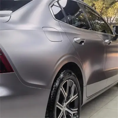 Matte Metallic Titanium Grey Car Vinyl Wrap PET review Sparky 02