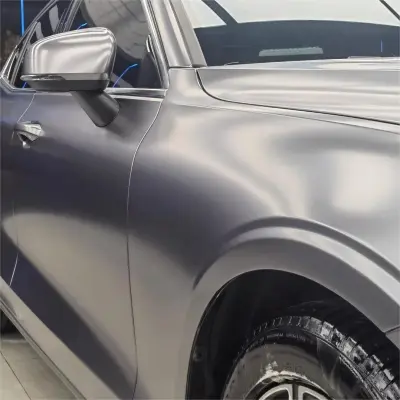Matte Metallic Titanium Grey Car Vinyl Wrap PET review Sparky 01