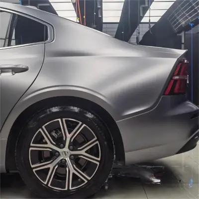 Matte Metallic Titanium Grey Car Vinyl Wrap PET review Sparky 03