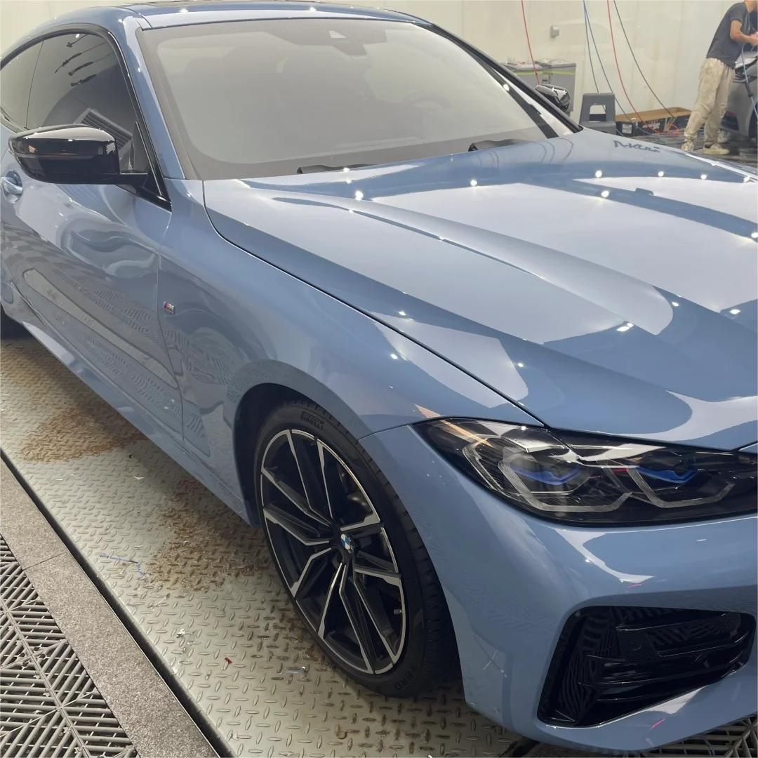 Gloss China Blue Car Vinyl Wrap PET review Corey 02