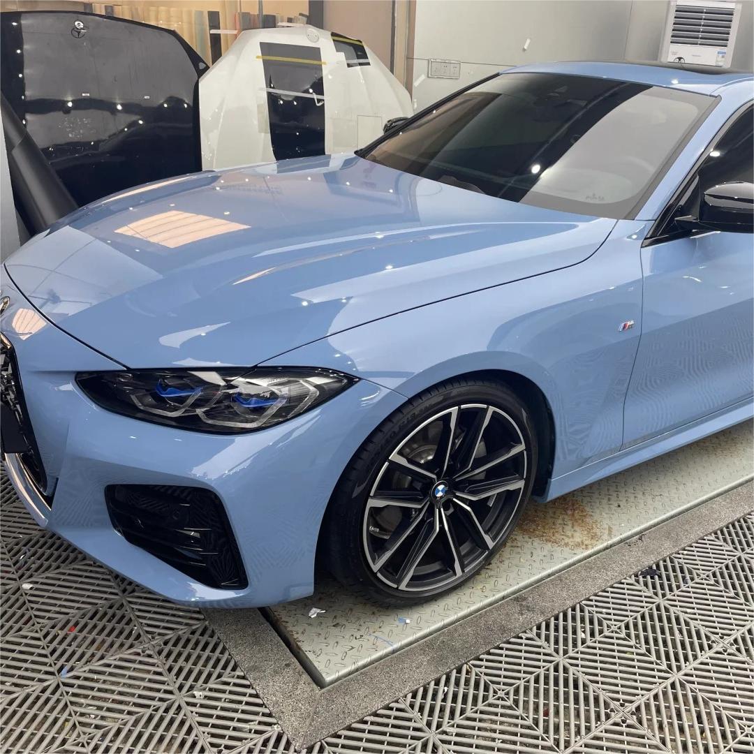 Gloss China Blue Car Vinyl Wrap PET review Corey 01