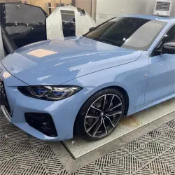 Gloss China Blue Car Vinyl Wrap review Corey 02