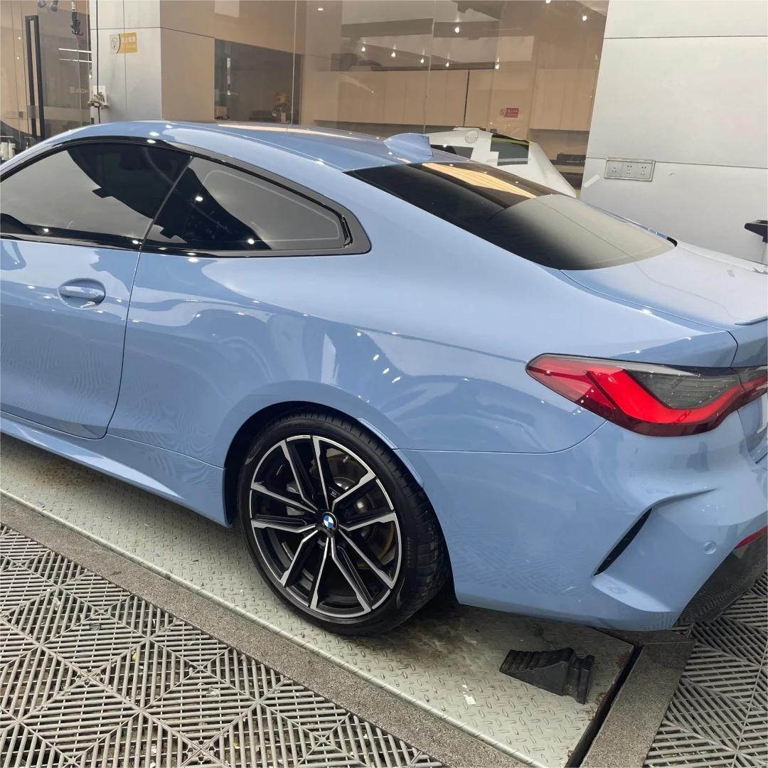 Gloss China Blue Car Vinyl Wrap PET review Corey 03