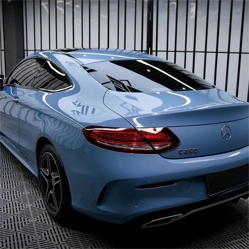 Gloss China Blue Car Vinyl Wrap PET review Joseph 01