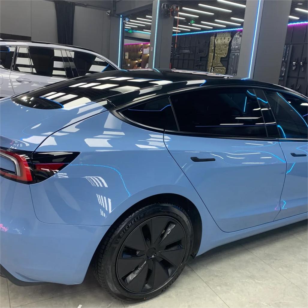 Gloss China Blue Car Vinyl Wrap PET review Daniel 00