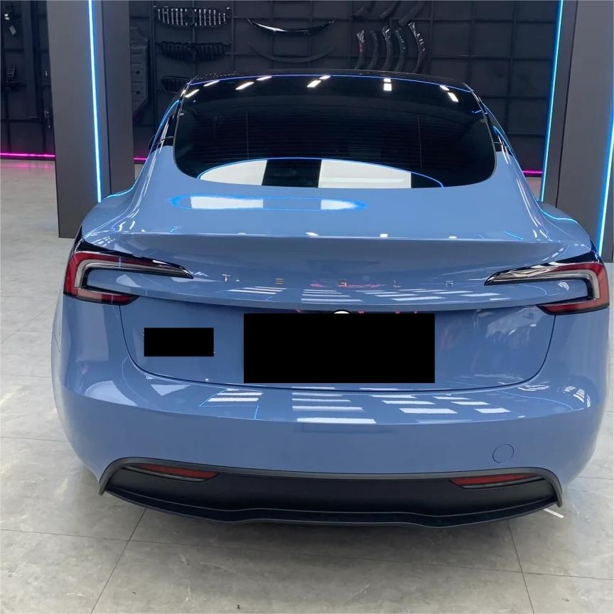 Gloss China Blue Car Vinyl Wrap PET review Daniel 02