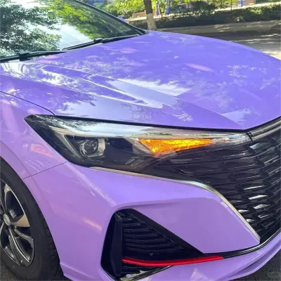 Gloss Lavender Purple Car Vinyl Wrap Tesla BMW PET review Woodward 00
