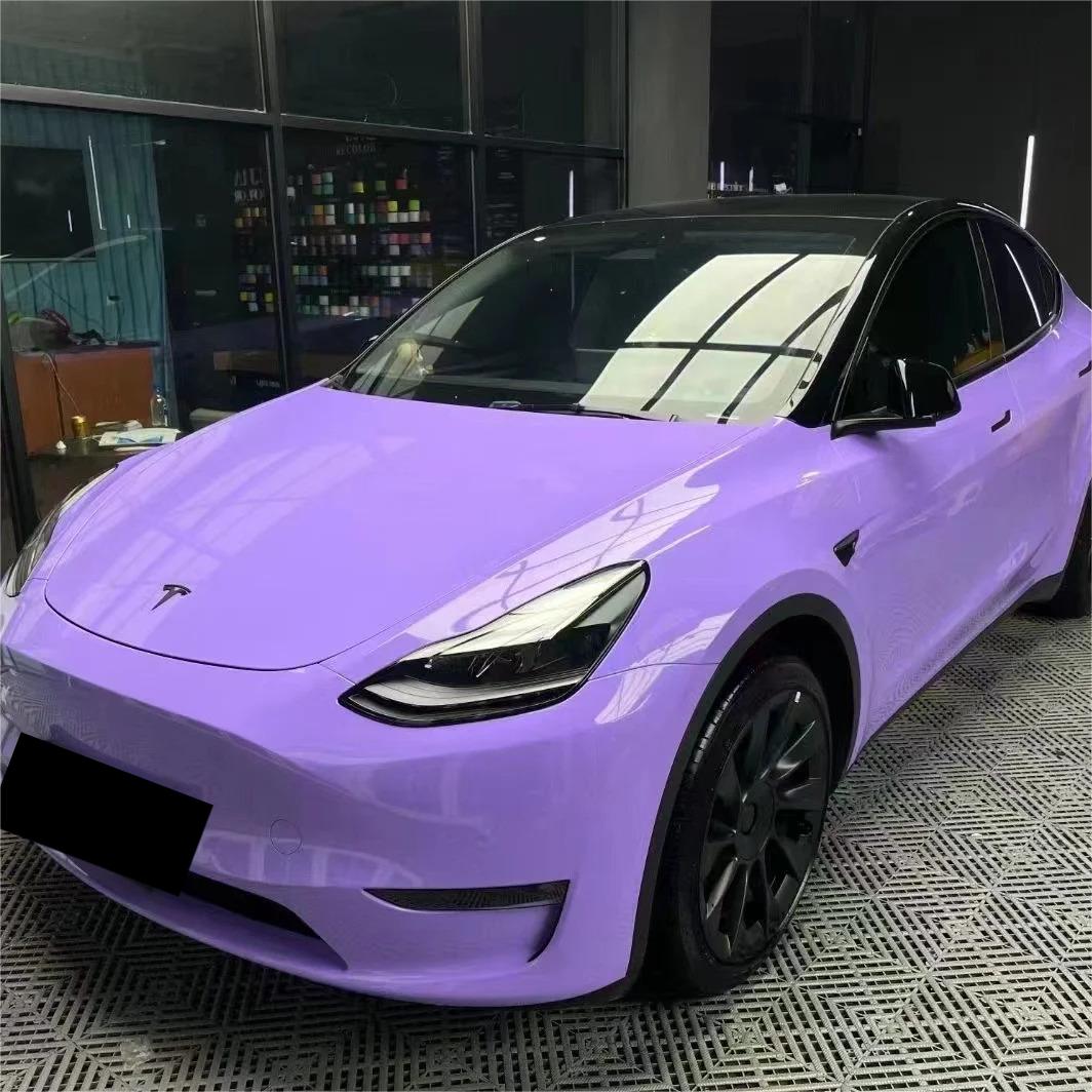 Gloss Lavender Purple Car Vinyl Wrap Tesla BMW PET review Amazon 00