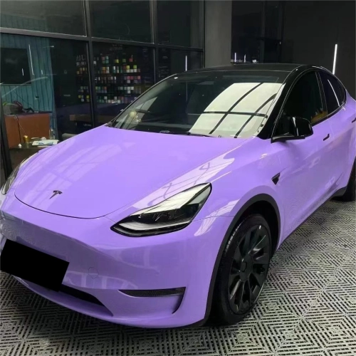 Gloss Lavender Purple Car Vinyl Wrap Tesla BMW PET reviewed by