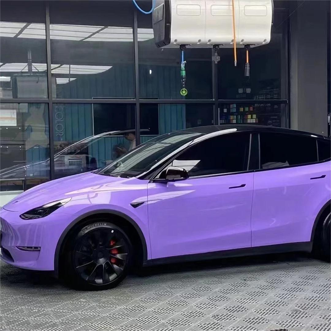 Gloss Lavender Purple Car Vinyl Wrap Tesla BMW PET review Amazon 01