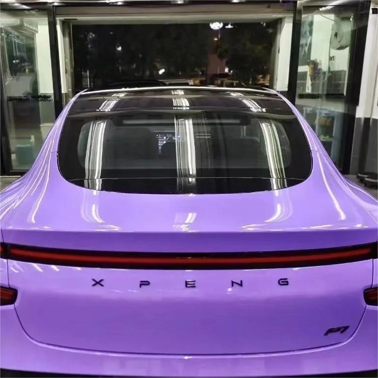 Gloss Lavender Purple Car Vinyl Wrap Tesla BMW PET review Randy
