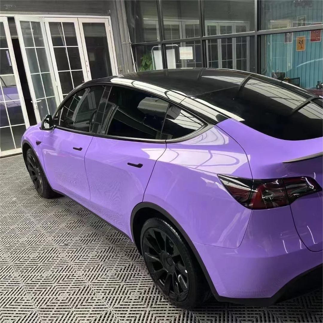Gloss Lavender Purple Car Vinyl Wrap Tesla BMW PET review Amazon 02