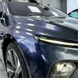 Gloss Metallic Navy Blue Car Vinyl Wrap review Silver 01