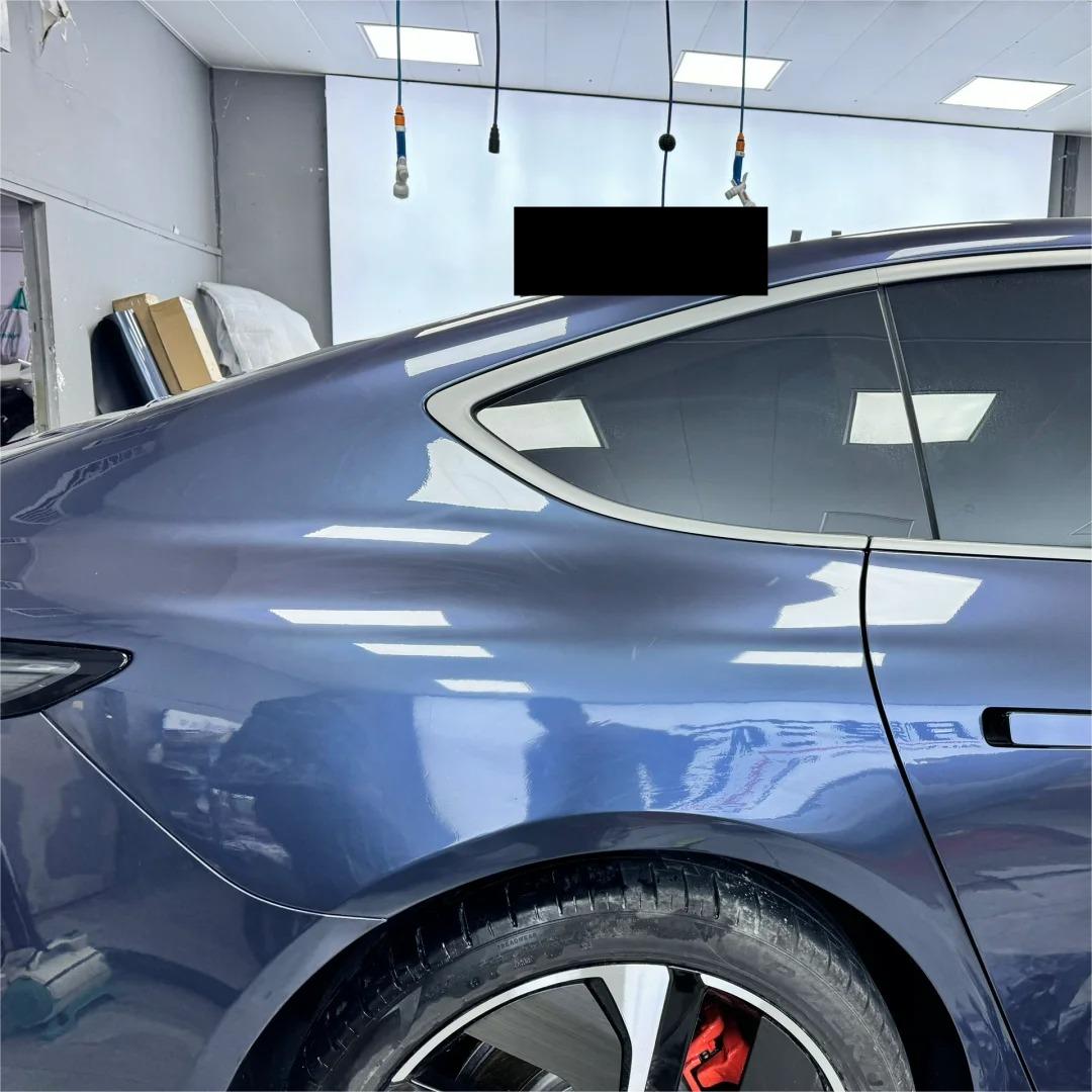Gloss Metallic Navy Blue Car Vinyl Wrap review Silver 01