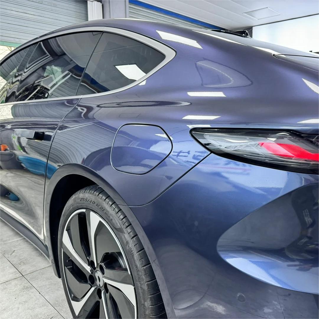 Gloss Metallic Navy Blue Car Vinyl Wrap review Silver 02