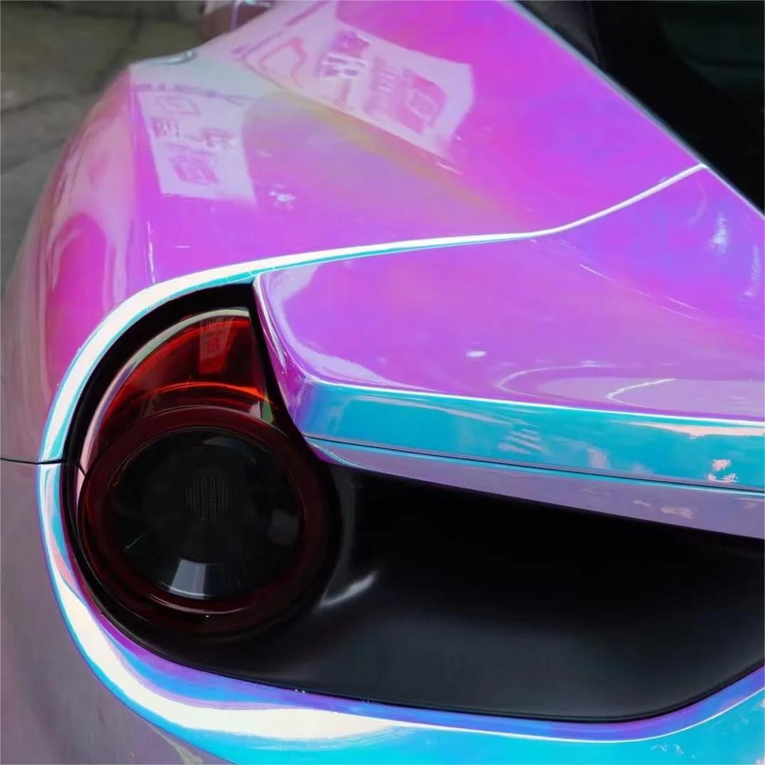 Gloss Rainbow Holographic Chrome White Car Vinyl Wrap review Blackmon