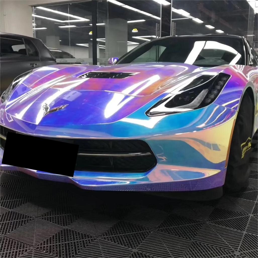 Gloss Rainbow Holographic Chrome White Car Vinyl Wrap review Megan Dean 01